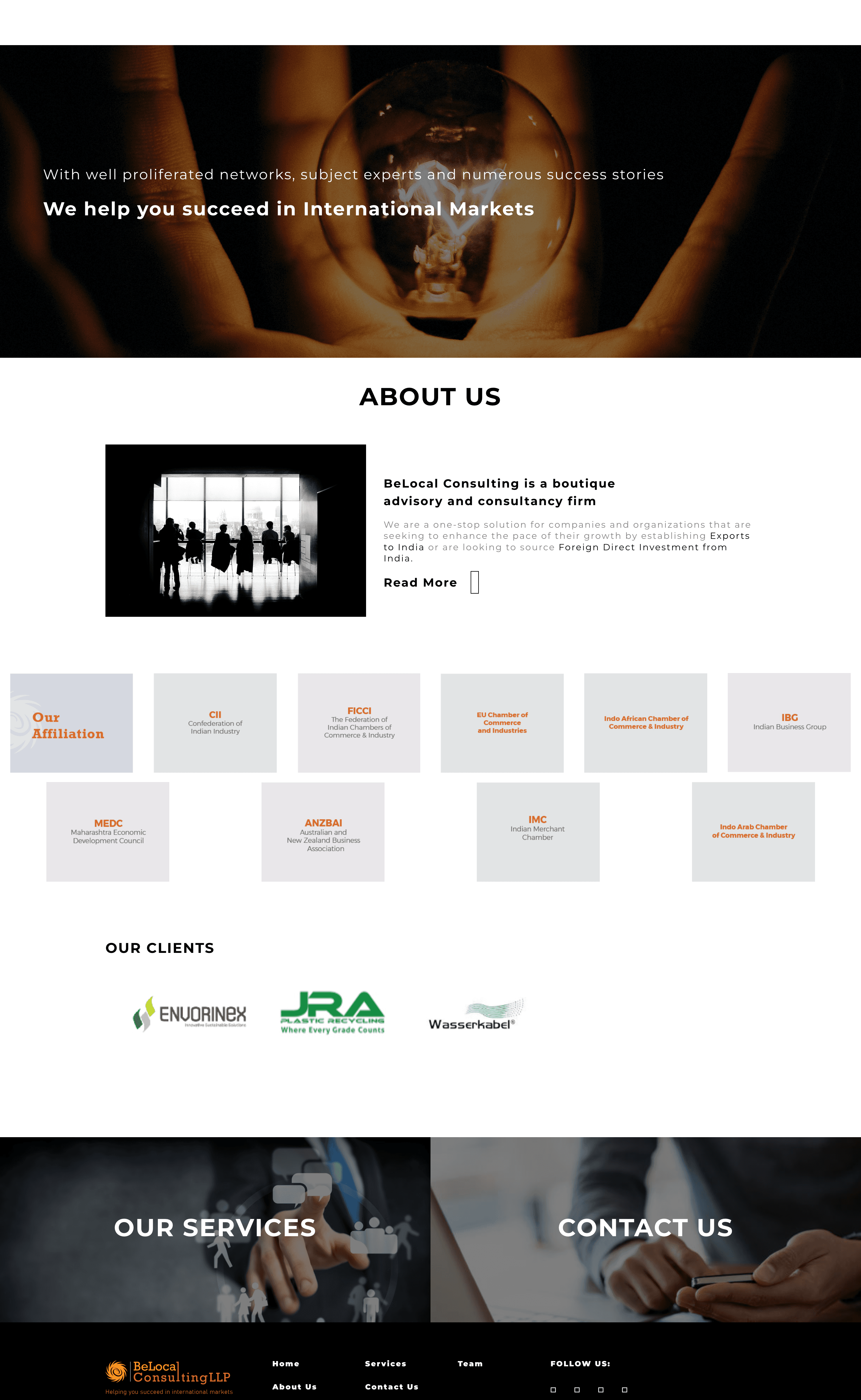 BeLocal Consulting's old website, full page