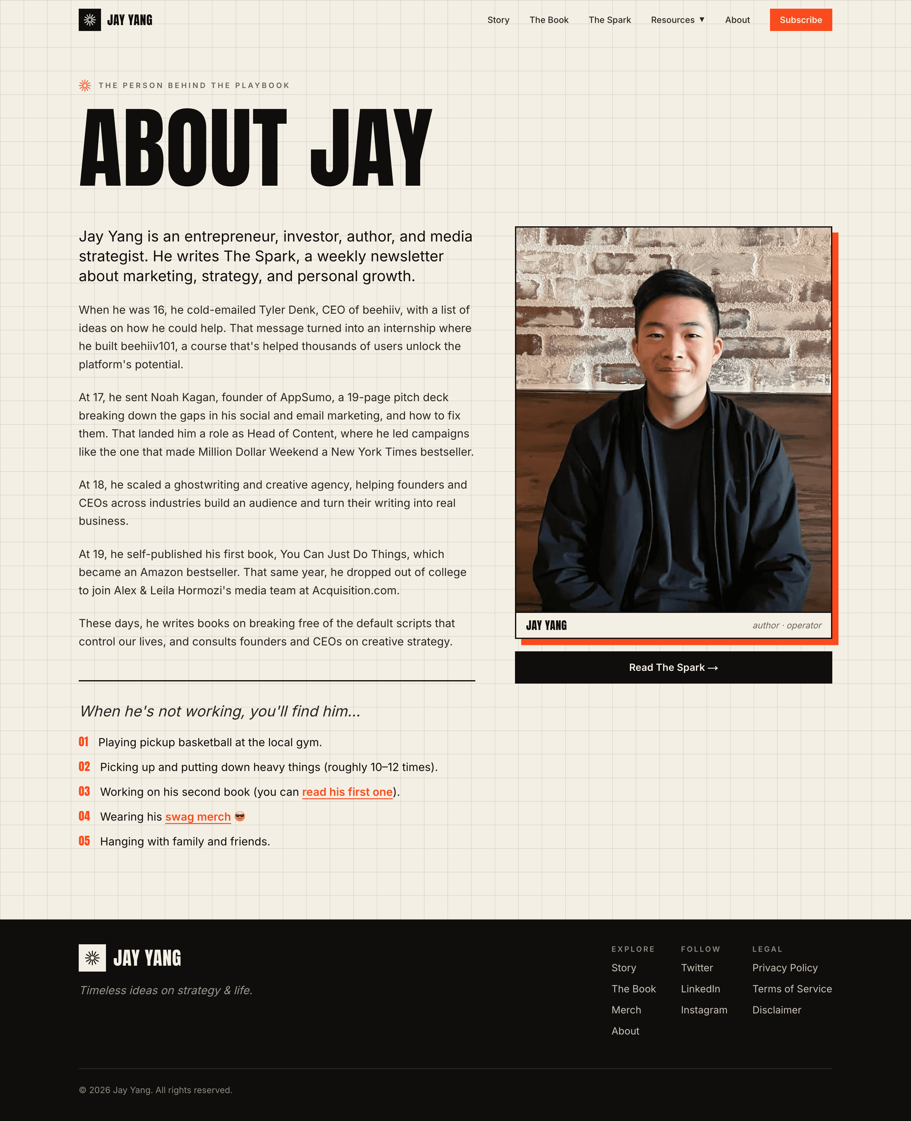The person behind the playbook — section of the new site