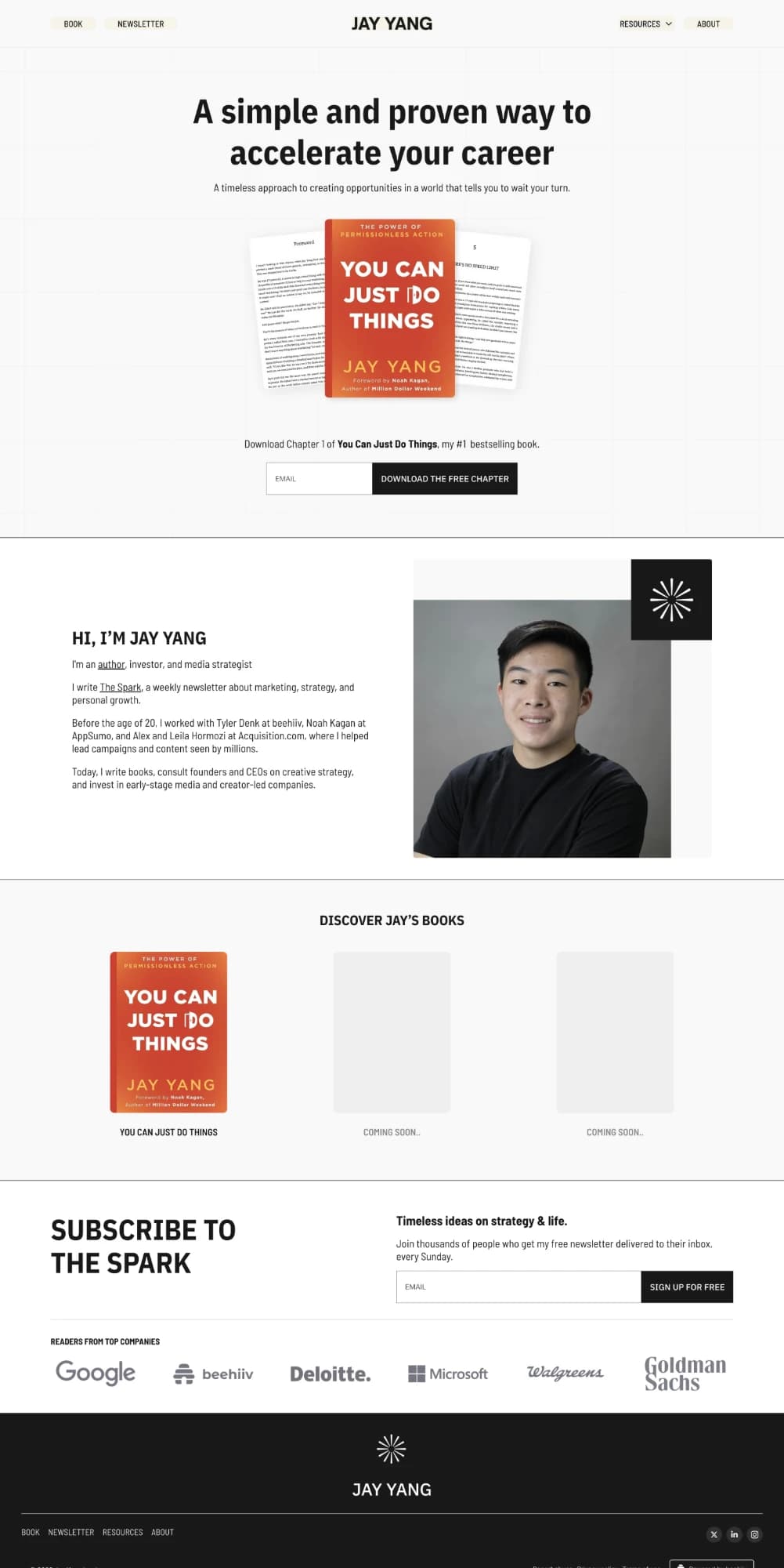 Jay Yang's old homepage, full page